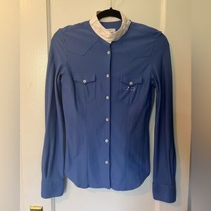 Animo Blue show shirt with white collar and cuffs size I-42 D-36